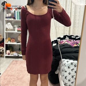 Old Navy Burgundy Ribbed Dress
